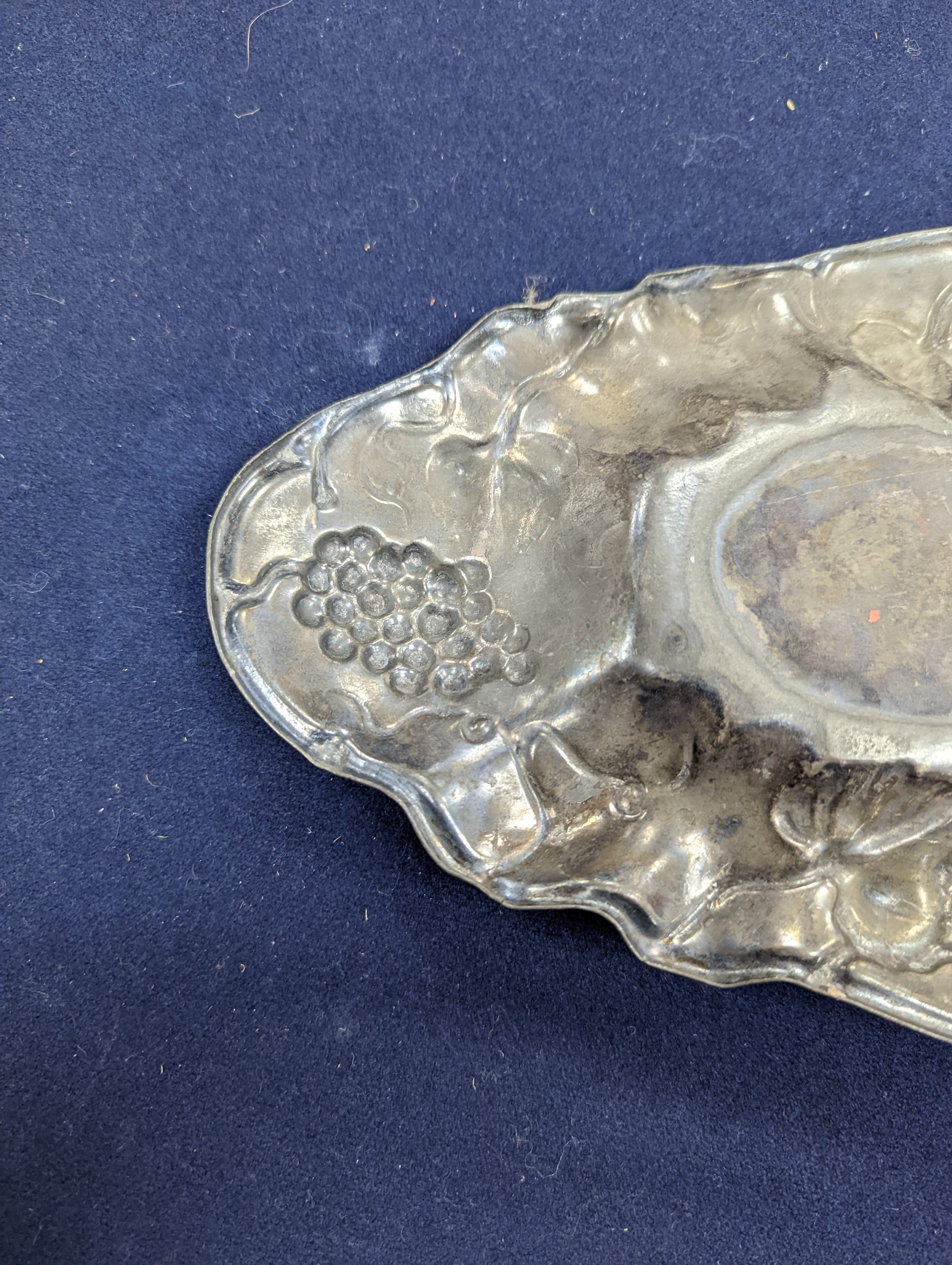 A WMF dish, Islamic white metal mounted photo album and a plated teapot and jug